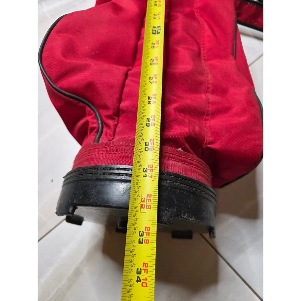 Vintage Red Golf Sunday Carry Bag Lightweight Canvas Padded Strap 32 Inch‎